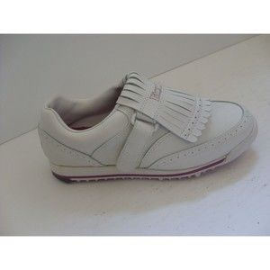 Women's Golf Shoes 5 1/2 M Spikes Softspike white hook and loop  ST8806 Etonic